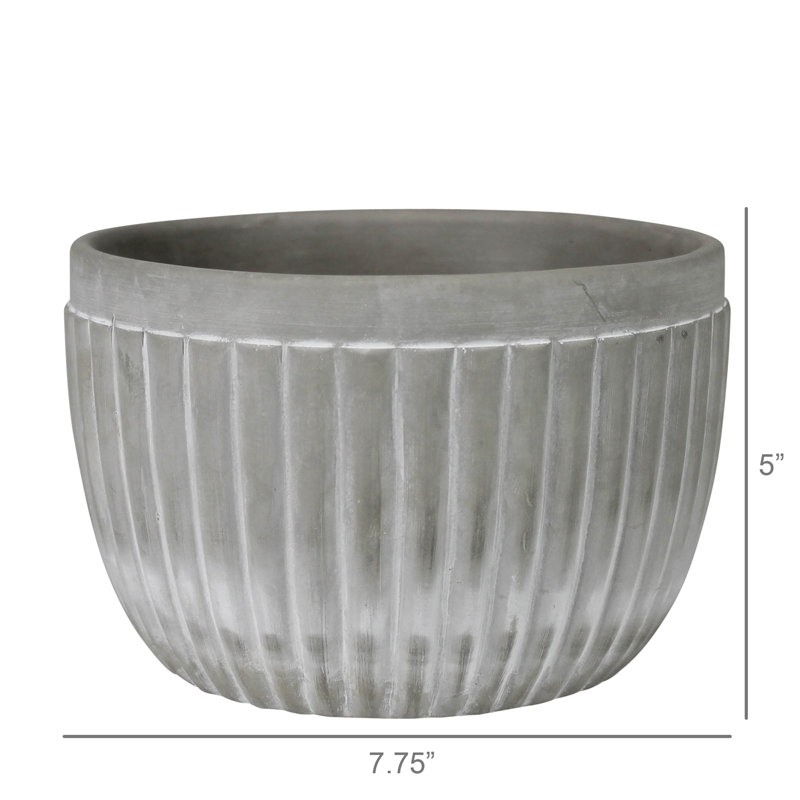 Pot festonné, ciment - 6 po
