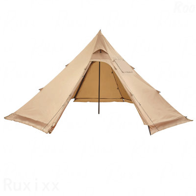 Tente chaude pour 4 à 6 personnes, tente tipi d'hiver portative avec prise de poêle, tentes de camping en toile imperméables, tentes légères 4 saisons pour la randonnée, la pêche et la randonnée, taille L