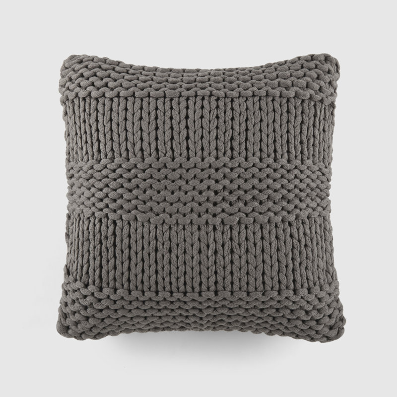 Coussin décoratif Cozy Chunky Knit, Gris foncé