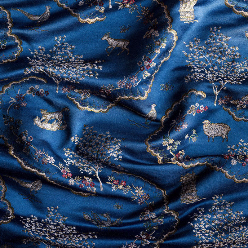 Highgrove Wildflower Meadow Brocade, Sapphire
