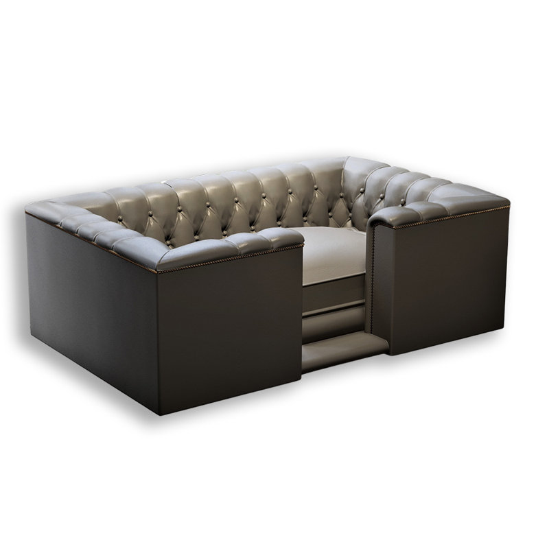 Kaycee Leather Pet Bed, 11.8cm H x 52.8cm W x 41cm D, Large (18-32kg), Grey