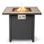 Barcan Square Powder Coated Steel Propane Smokeless Fire Pit Table with Hidden Fuel Tank