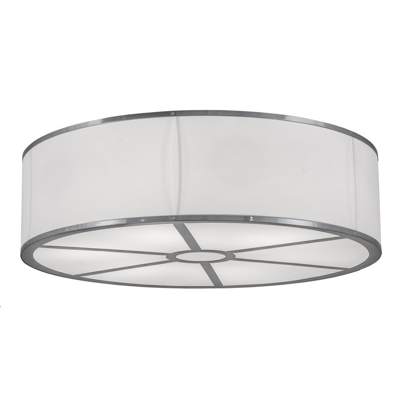 Plafonnier encastré en tissu, Chrome extrême, H 10 po x l 36 po x P 36 po