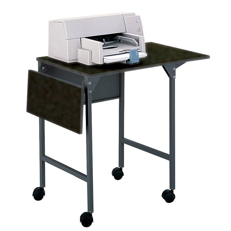 Black Steel Machine Stand Desk with Drop Leaves