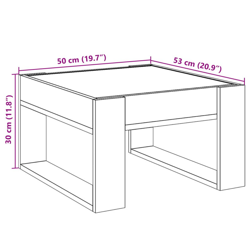 Cyndal Coffee Table, 30cm H x 50cm L x 53cm W, Sonoma Oak