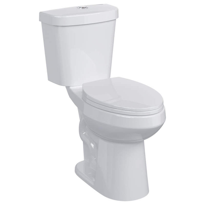 Toilette deux pièces pour la salle de bain, toilette allongée avec siège confort à hauteur ADA 19 po, siège à fermeture en douceur
