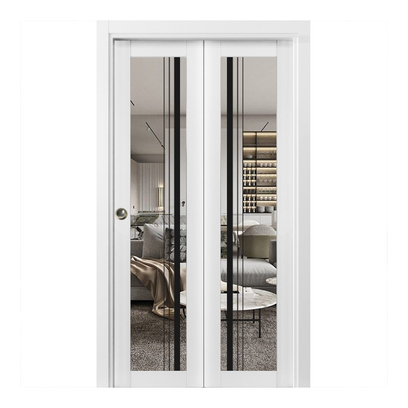 Porte pliante à panneaux en bois, 84 po x 84 po