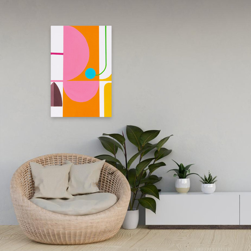 Running Toward The Sun 3 - Abstracts Contemporary Midcentury Modern Art, 24" H x 16" W