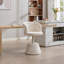 Tabouret de bar pivotant à 360 ° à hauteur réglable, chaise de salle à manger ronde rembourrée en chenille moderne, fauteuil de meuble-lavabo ergonomique pour chambre à coucher, îlot de cuisine et pub, paquet simple, couleur crème et beige