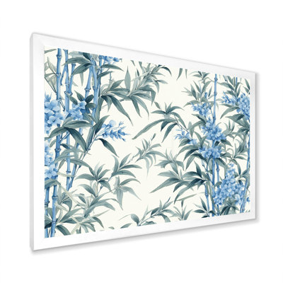 Sérénité chinoise en bambou bleu I sur toile