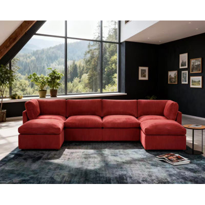 Canapé modulaire en velours côtelé