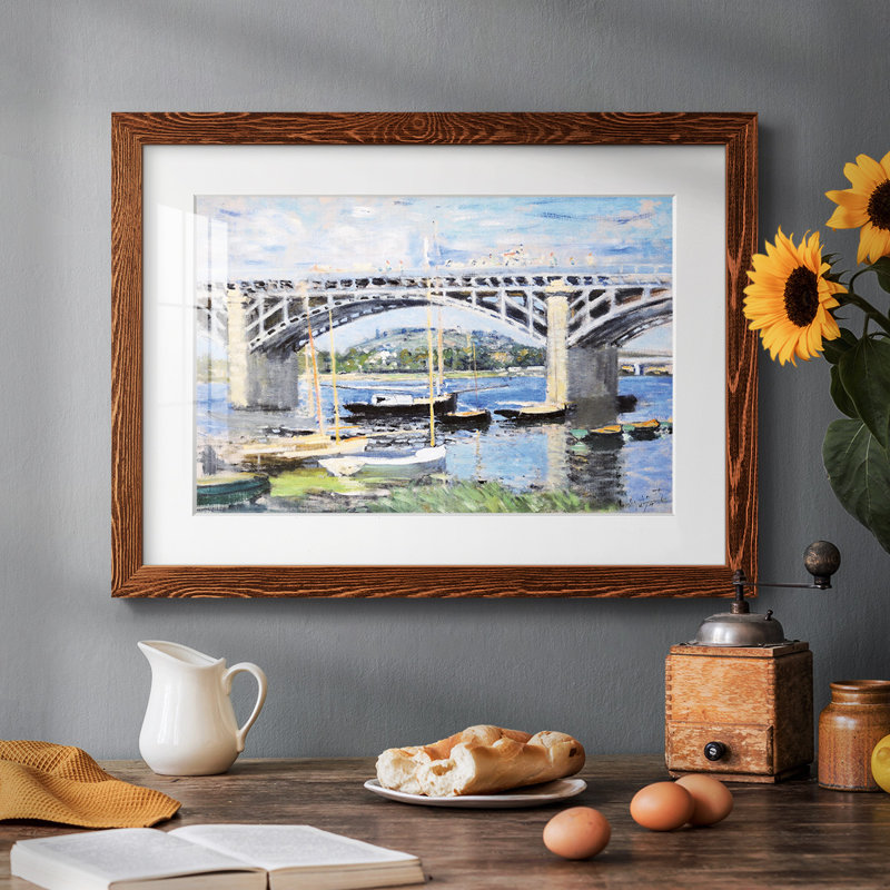 Le pont sur la seine, 1874 - reproduction d'un seul cadre photo, Érable, H 26 po x l 38 po x P 1,5 po