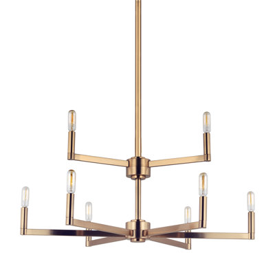 Haines 9 Light Metal Dimmable Chandelier