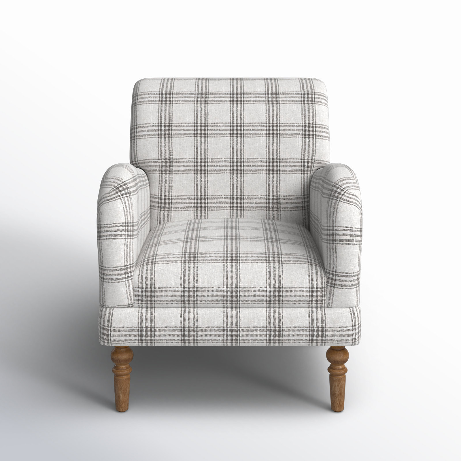 Arching Upholstered Armchair, Gray 100% Polyester