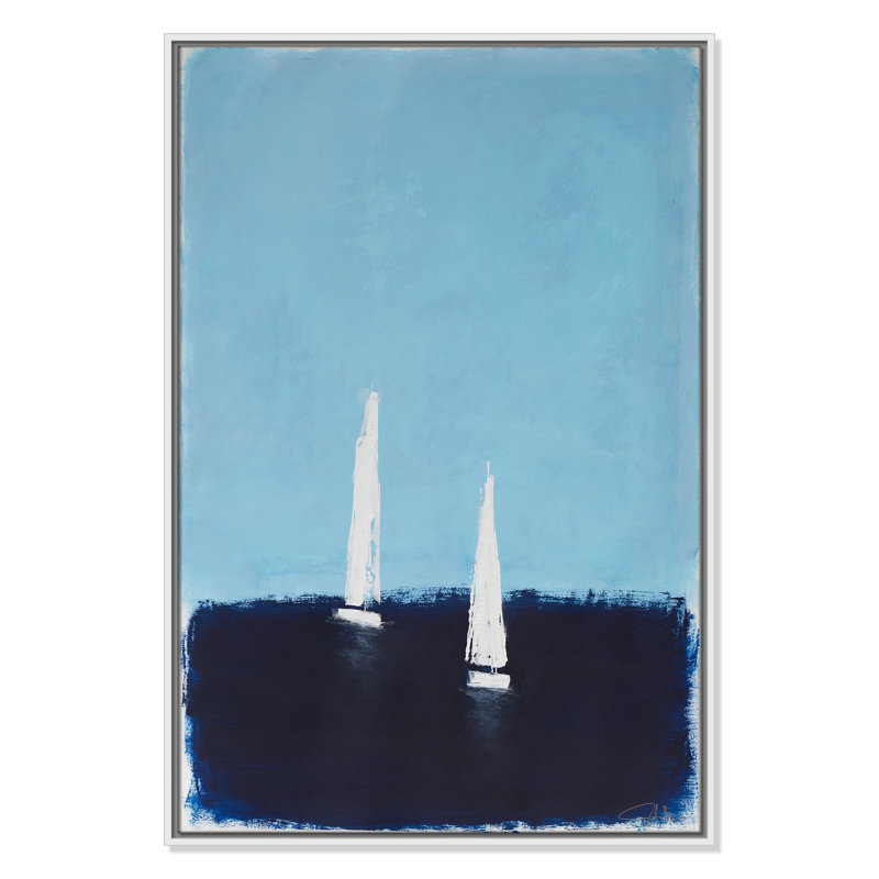 «Morning Sails II» par , Framed Canvas, 25.5'' W x 37.5'' H, Flotteur blanc