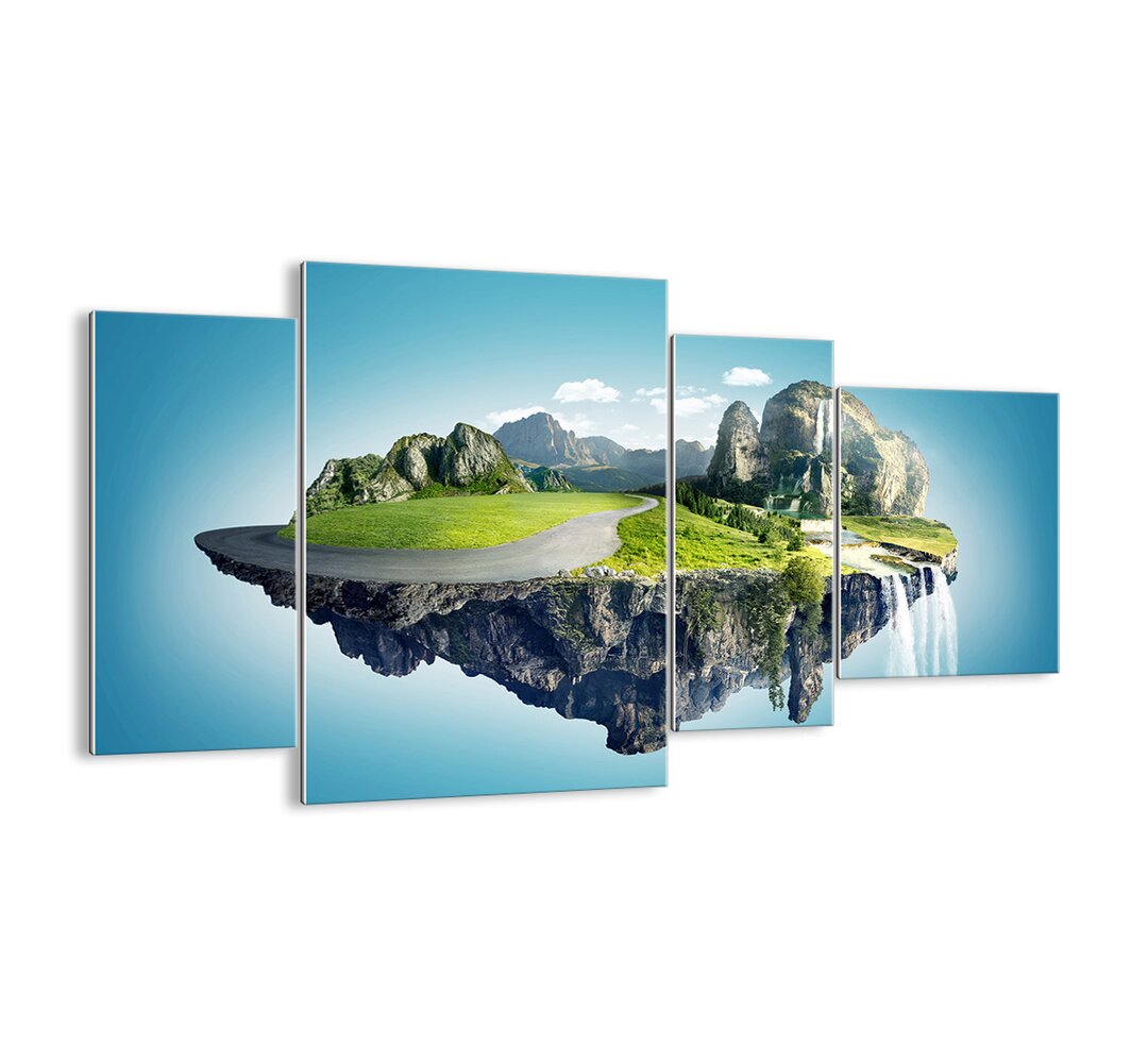 4-tlg. Glasbilder-Set - Grafikdruck „A fantastic island”