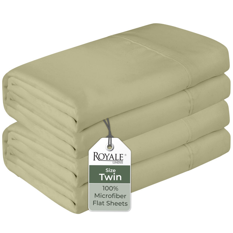 Royale Linens 2 Pack Bulk Set | Top Sheets | Soft Microfiber | Wrinkle & Stain Resistant | for Hotel Massage Table Hospital Dorm | Sold Separately