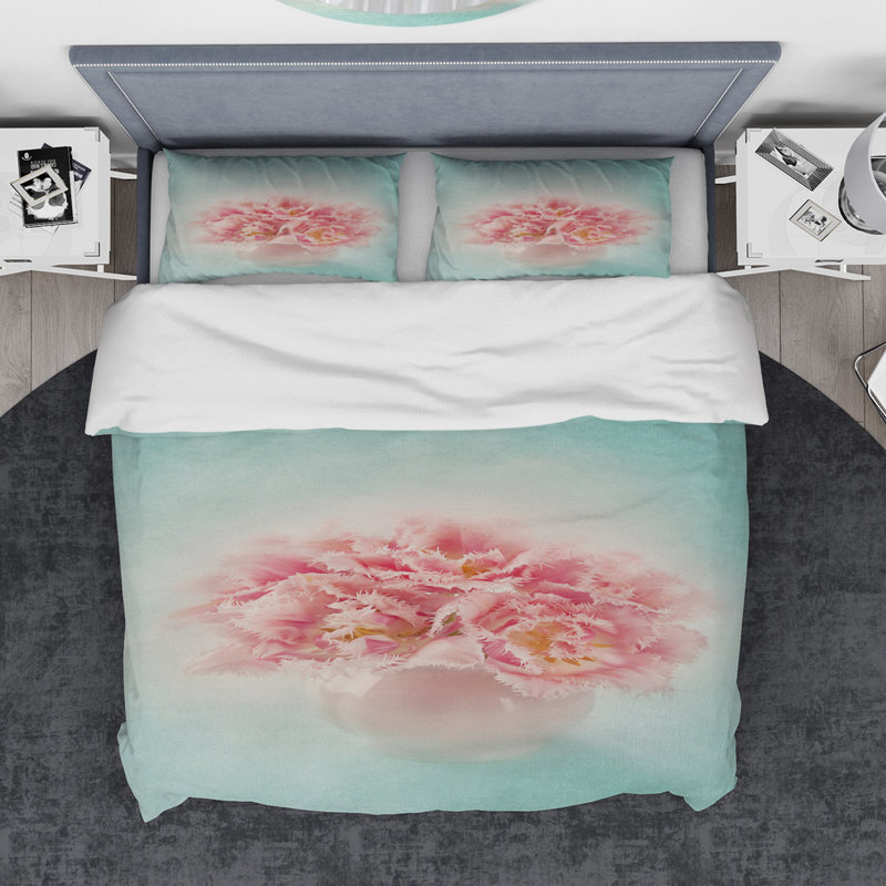 Ensemble de housse de couette designart vase, Housse simple + 1 taie décorative
