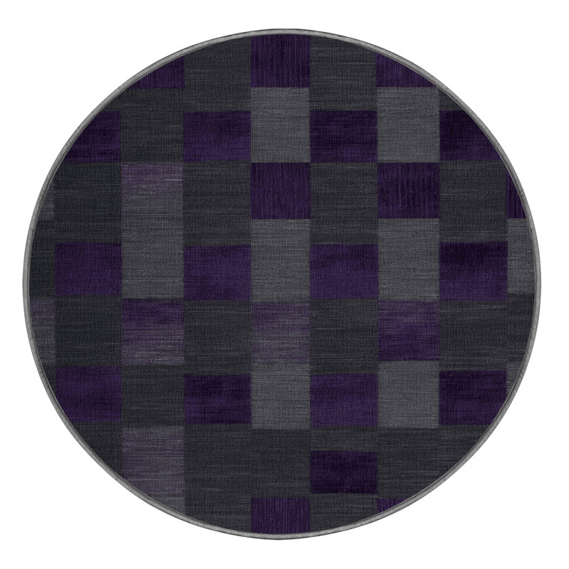 Tapis mauve lavable à la machine, Rond 3 pi