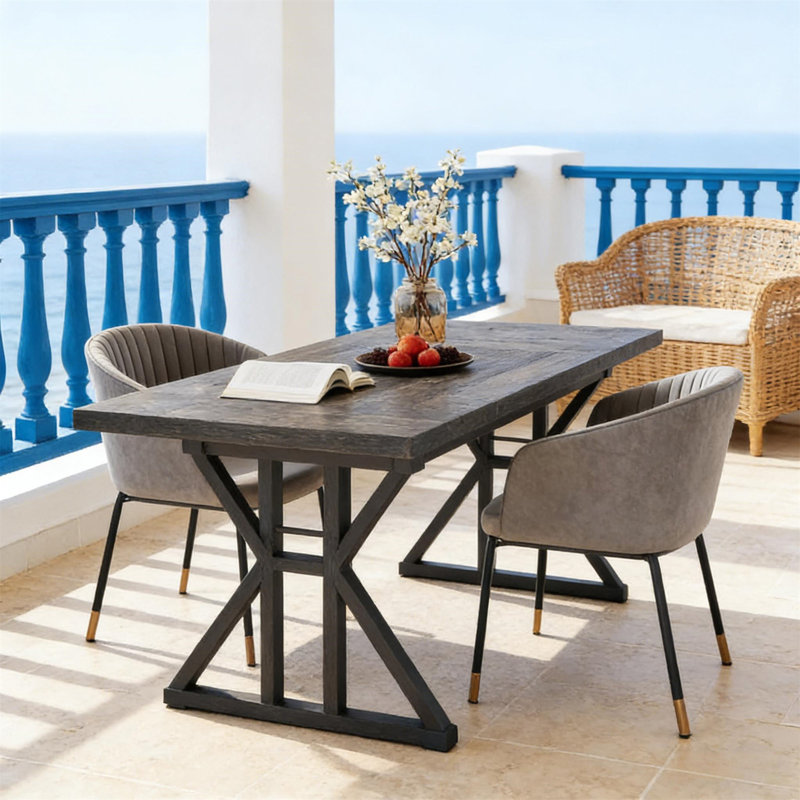 Table de salle à manger TribeSigns Taneja, H 29,52 po x L 70,86 po x l 31,49 po, Noir