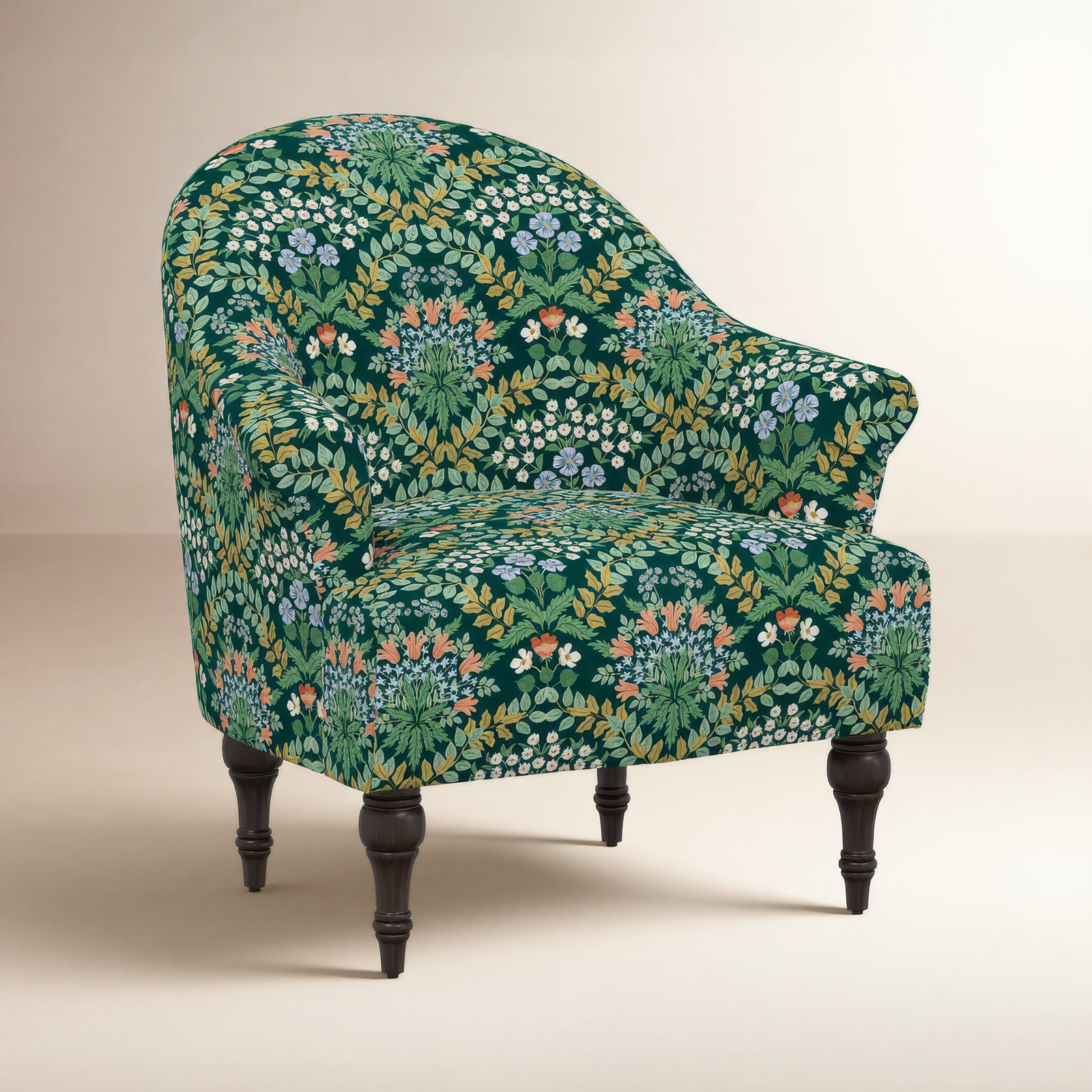 Rifle Paper Co. x Cloth & Company Josephine Chair, Rpc Bramble Emerald Linen