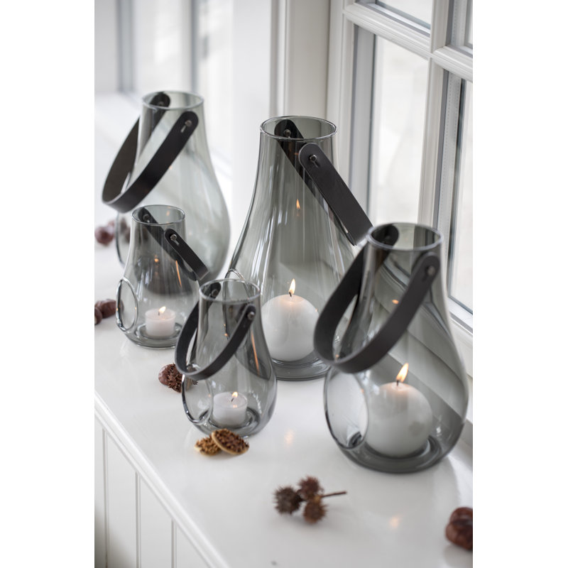 Lantern, Gray, 9.8" H x 6.1" W x 6.1" D