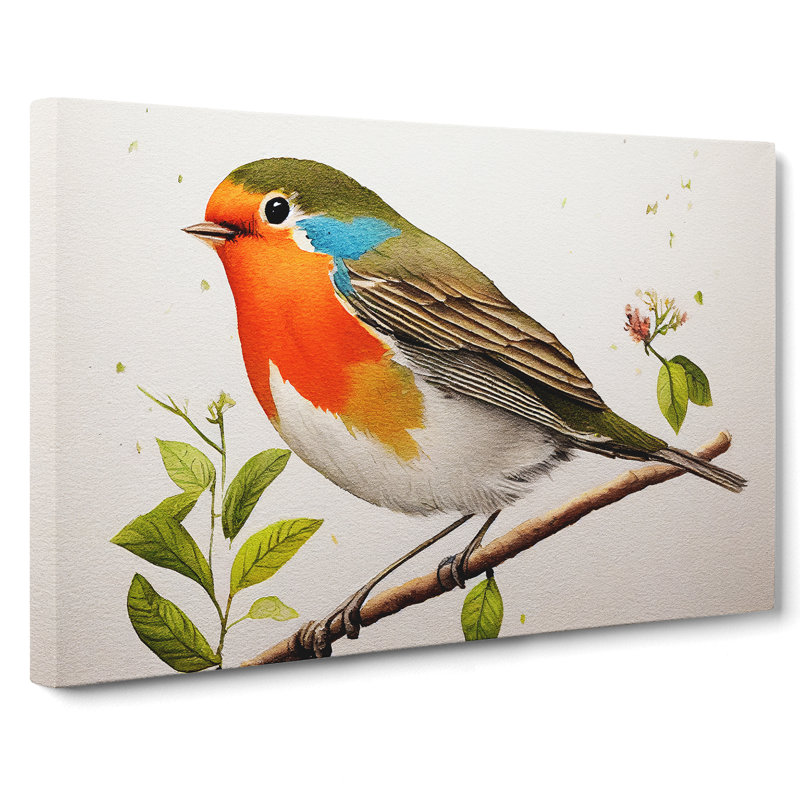 Exceptional Robin Bird - Wrapped Canvas