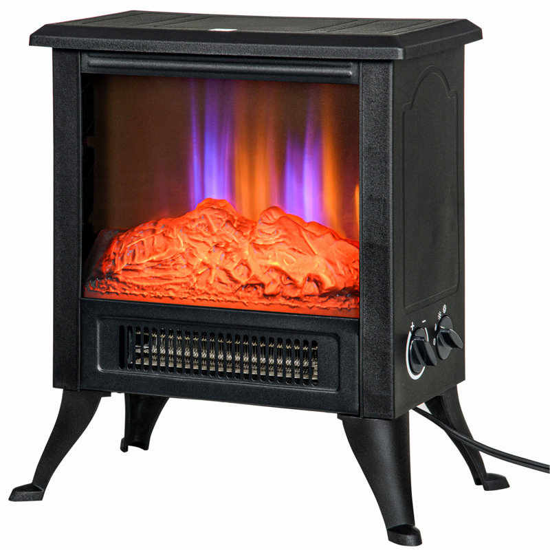 Alverta 15.25'' W Black Electric Fireplace