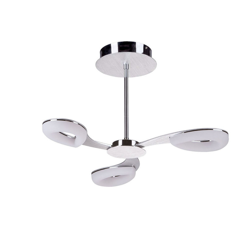Ohlson 3 - Light Shaded LED Chandelier, Polished Chrome