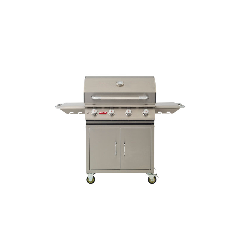 Bull Outdoor Products 4 Burner Freestanding Natural Gas Lonestar Grill with Cabinet, Natural Gas