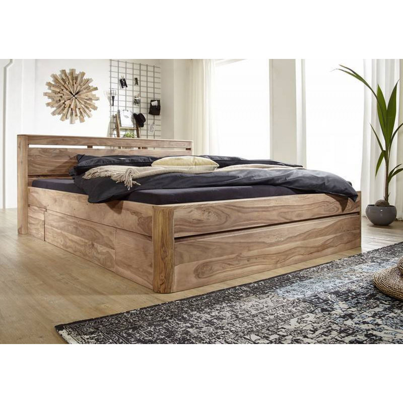 Toronto Solid Wood Bed, European Double (140 x 200 cm), None