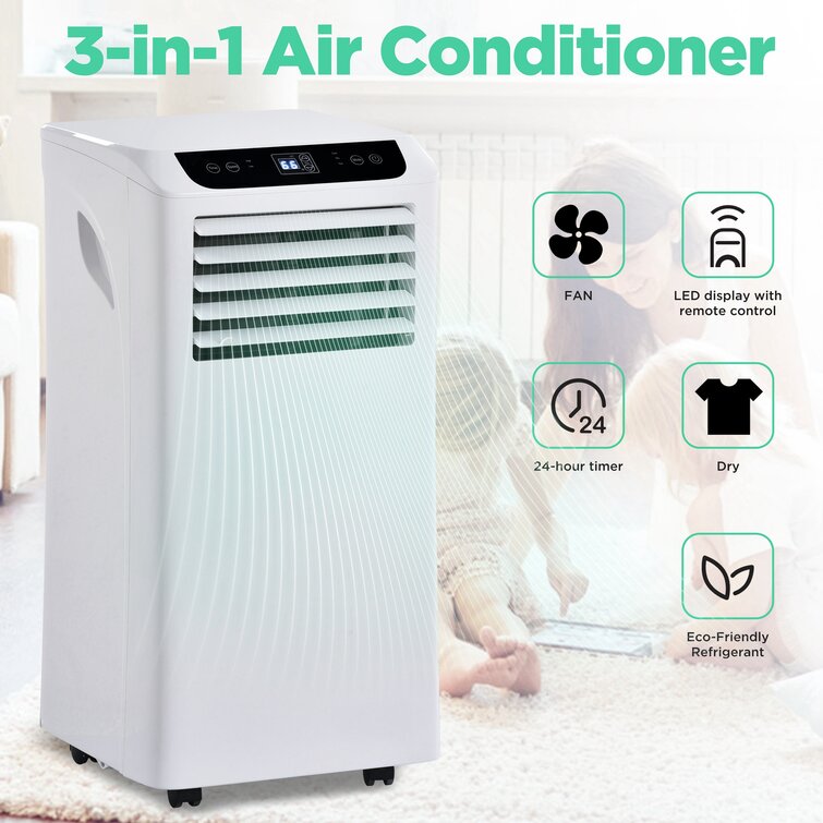 8000 BTU Portable Air Conditioner with Remote Control for Home & Office