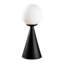Lampe de table scandinave, corps en métal et capuchon en verre, 7,5 x 7,5 x 16,9 pouces | Douille E27, 40 W maximum, câble de 78,7 po, IP20 | Noir et blanc, design minimaliste | Parfait pour le salon, la chambre à coucher ou le bureau-1541124199