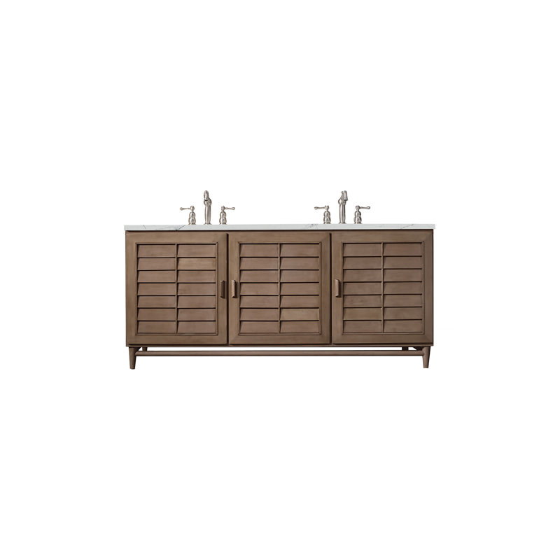 Broeder 72'' Double Bathroom Vanity with Top, Ethereal Noctis, Widespread