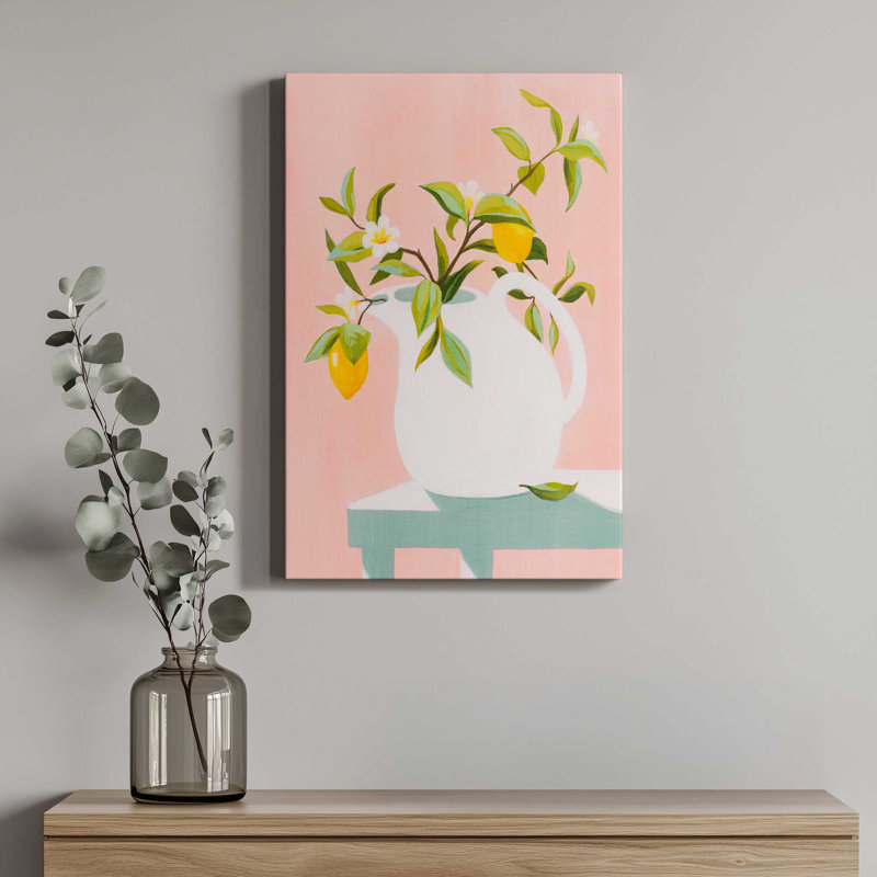 Après-midi Limoncello II par Grace Popp, reproduction d'art sur toile, Impression dans un cadre flottant sans passe-parto