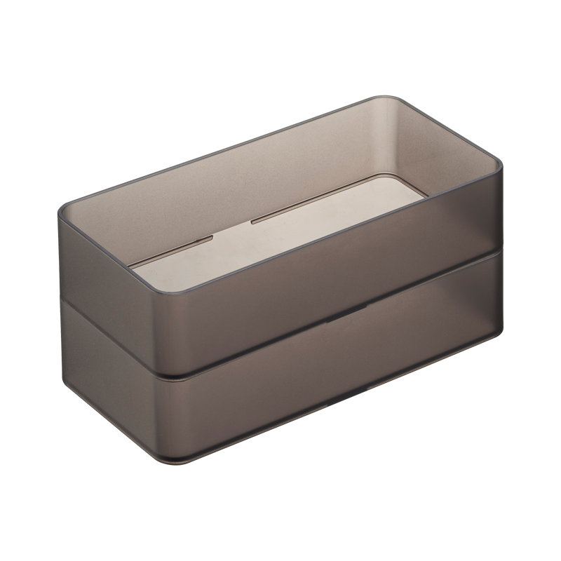 Yamazaki Home Stackable Organizers [Set Of 2] - Four Sizes, Medium, Black