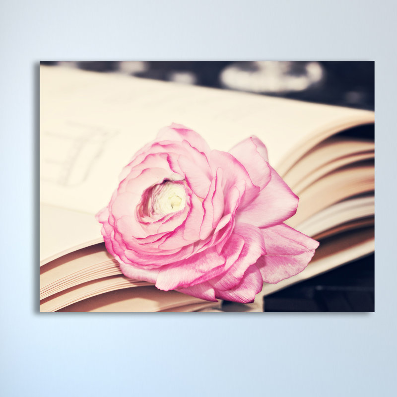 Ranuculis In Book by Ashley Davis - Wrapped Canvas Print, 61cm H x 76cm W x 4cm D