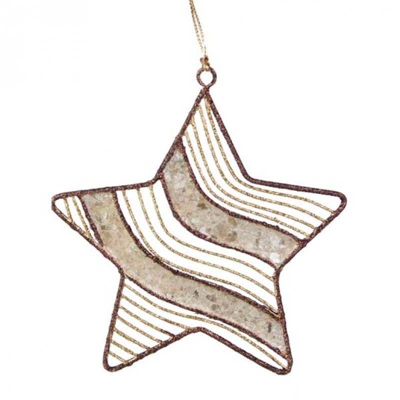 11cm Textile Astrology & Stars Holiday Shaped Ornament