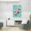 Art mural contemporain abstrait flottant dans la piscine-1401213402