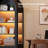 Arched Bookshelf with Lights, Glass Display Cabinet with 2 Drawers
