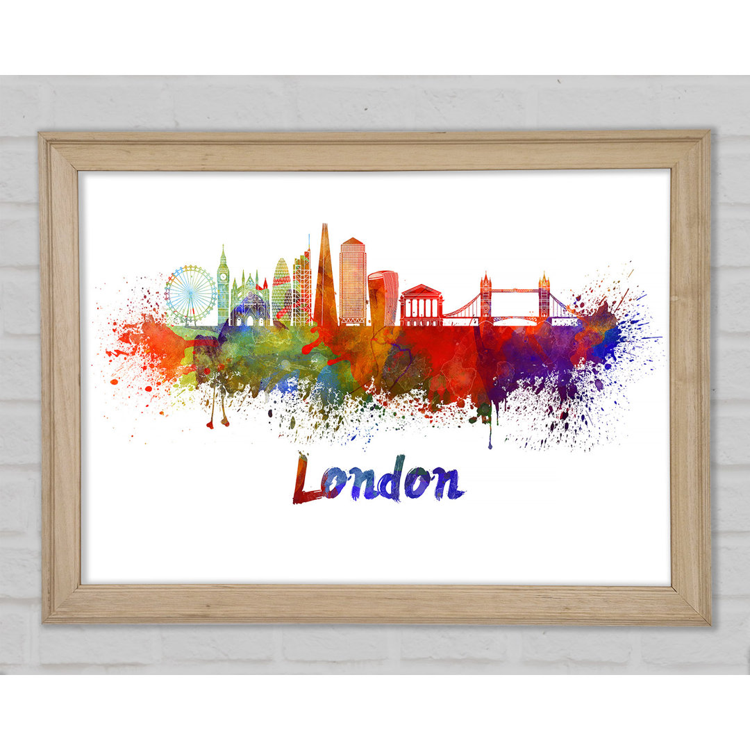 Rainbow London Splash 2 - Einzelner Bilderrahmen Kunstdrucke