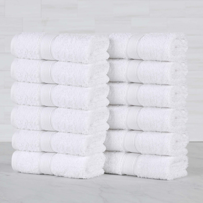 Blue Nile Mills Pure Earth Organic Cotton Face Towels, Set Of 12, White