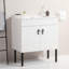 Bathroom Vanity With Metal Leg,With Ceramic Basin,Two Soft Close Cabinet Doors, Solid Wood,Excluding Faucets