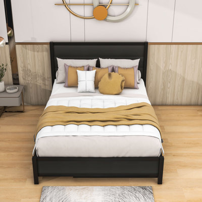 Taraf 2 Drawers Wood and Metal Platform Bed with Twin Size Trundle -  Red Barrel StudioÂ®, 5F5DE5068C1641009B03AD6041187200