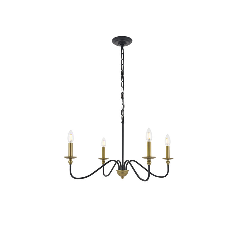 Luminaire suspendu unique Maus, Laiton, 4 lumières, H 15,7 po x l 30 po x P 30 po