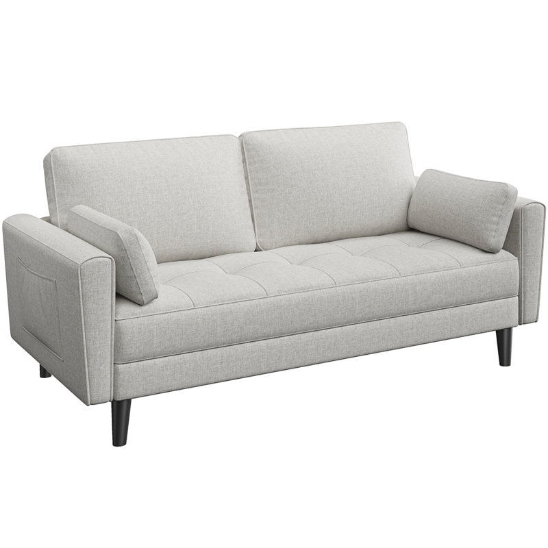 2 Seater Linen Loveseat, Griege