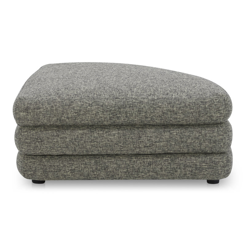 Donia Upholstered Accent Stool, Stone Tweed