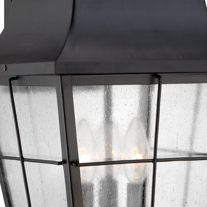 Lanterne murale d'extérieur en verre 27 "H 27,25" Kratos, Noir mystique, H 22 po x l 10 po x P 10,5 po