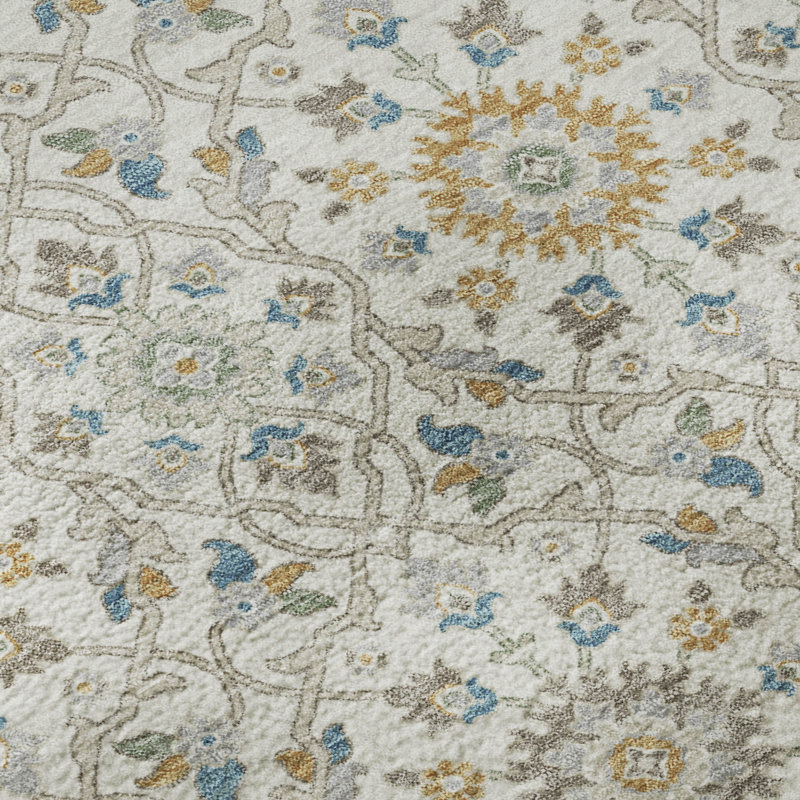 Premium Machine Washable Mayfield AMF2199 panel Rug, Ivory, 10' x 14'