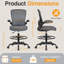 Chaise de dessinateur en filet avec repose-pieds réglable et support lombaire -116375318-88377670